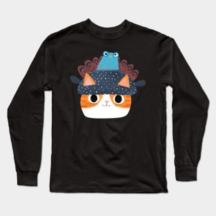 Turkey Hat Cat Long Sleeve T-Shirt